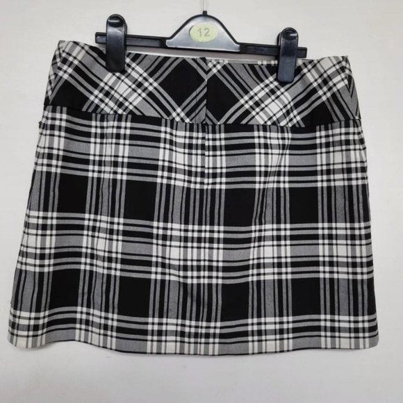 Gothic y2k Tartan mini skirtBlack and white check uk 10 - Picture 2 of 5